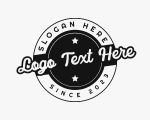 General - Retro Script Badge logo design