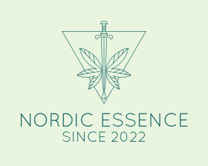 Essential Oil Sword Dropper logo design