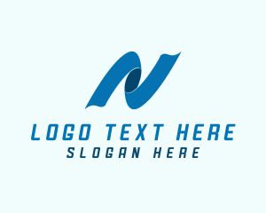 Letter N - Media Ribbon Letter N logo design