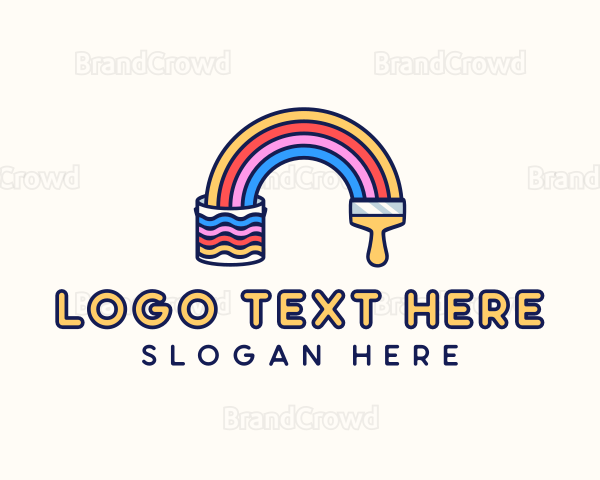 Rainbow Paint Bucket Logo