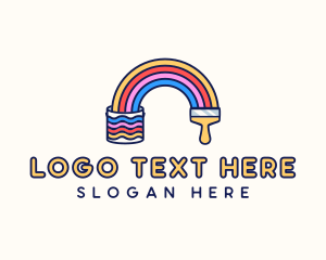 Interior Design - Rainbow Paint Bucket logo design