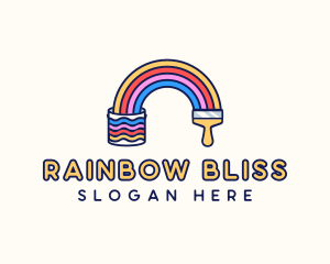  Rainbow Paint Bucket logo design