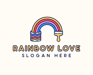  Rainbow Paint Bucket logo design