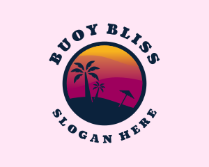 Sunset Beach Scenery Logo