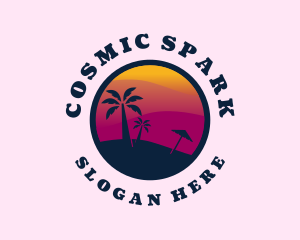 Sunset Beach Scenery Logo