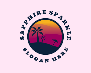 Sunset Beach Scenery Logo