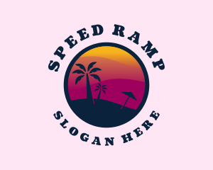 Sunset Beach Scenery Logo