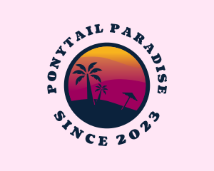 Sunset Beach Scenery logo design