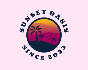 Sunset Beach Scenery logo design