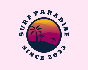 Sunset Beach Scenery logo design