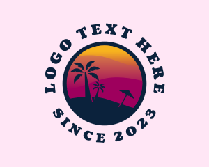 Travel Vlog - Sunset Beach Scenery logo design