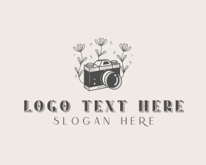 Vlogger - Floral Camera Photography logo design