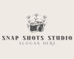 Floral Camera Photography Logo