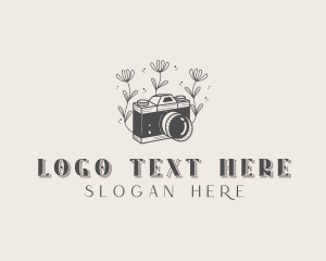 Floral Camera Photography Logo