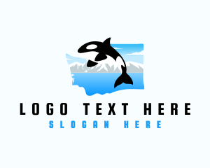 Map - Washington Orca Whale logo design