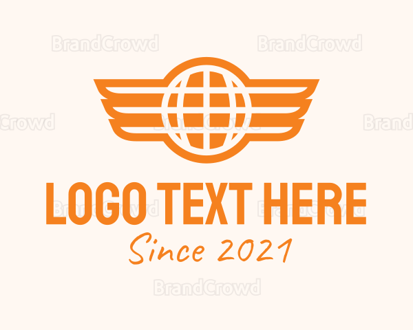 Orange Winged Globe Logo