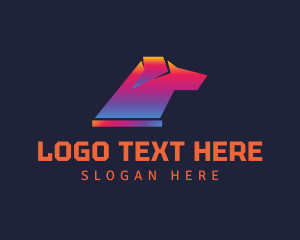 Gradient Hound Dog logo design