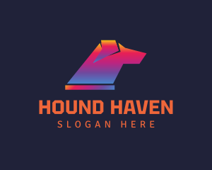 Gradient Hound Dog logo design