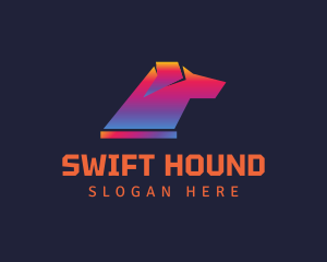 Gradient Hound Dog logo design