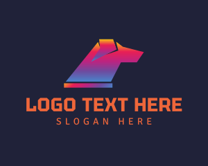 Geometric - Gradient Hound Dog logo design