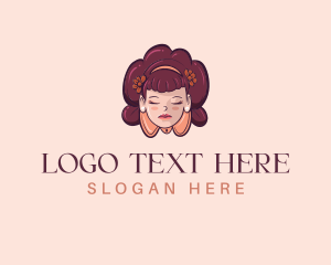 Hair Styling - Woman Flower Head logo design