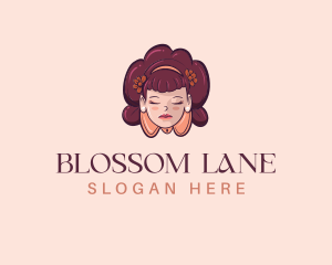 Flowers - Woman Flower Head logo design