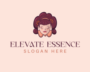 Makeup Blogger - Woman Flower Head logo design
