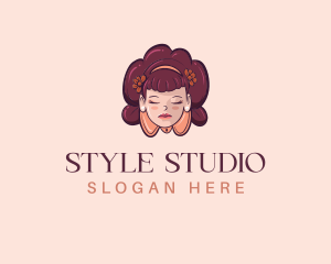 Woman Flower Head logo design