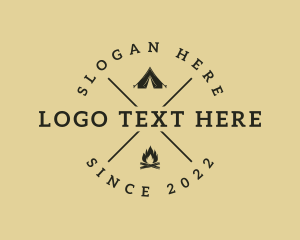 Tent - Camping Tent Fire logo design