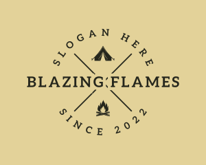 Bonfire - Camping Tent Fire logo design