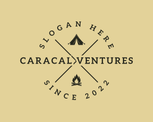 Adventure Tent Campfire logo design