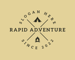 Adventure Tent Campfire logo design