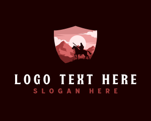 Mountain - Knight Horse Warrior logo design