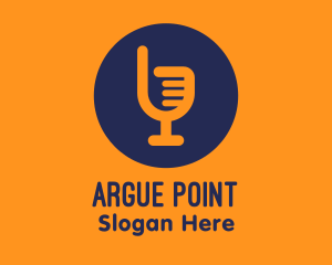Debate - Thumbs Up Microphone logo design