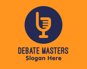 Debate - Thumbs Up Microphone logo design
