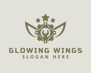 Wrench Mechanic Wings logo design