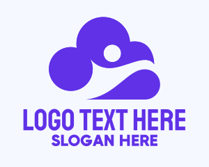 Remote Work - Violet Human & Cloud logo design