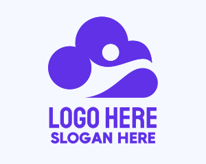 Networking - Violet Human & Cloud logo design