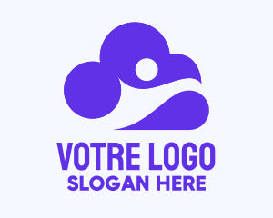 Depression - Violet Human & Cloud logo design