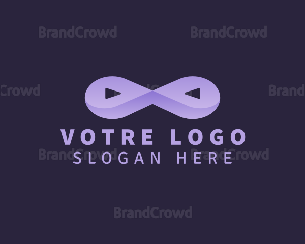 Purple Play Button Loop Logo