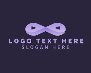 Video Player - Purple Play Button Loop logo design