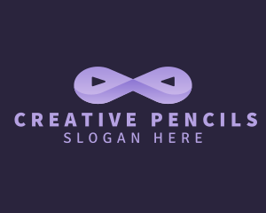 Purple Play Button Loop logo design