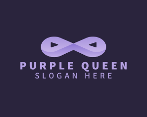 Purple Play Button Loop logo design