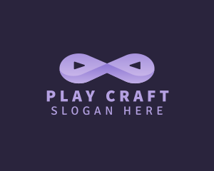 Purple Play Button Loop logo design