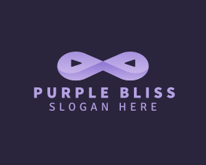 Purple Play Button Loop logo design