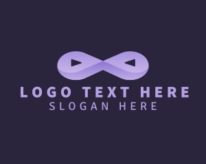 Gradient - Purple Play Button Loop logo design