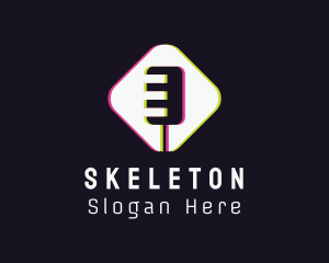 Static Motion - Glitch Microphone Podcast logo design