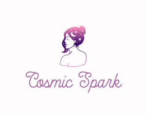 Cosmic Beauty Woman logo design