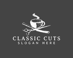 Coffee Cup Scissors logo design