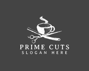 Coffee Cup Scissors logo design